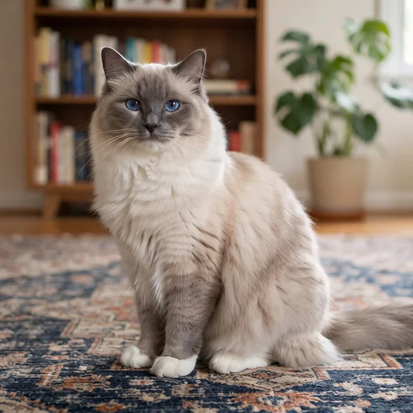 Mitted ragdoll macska